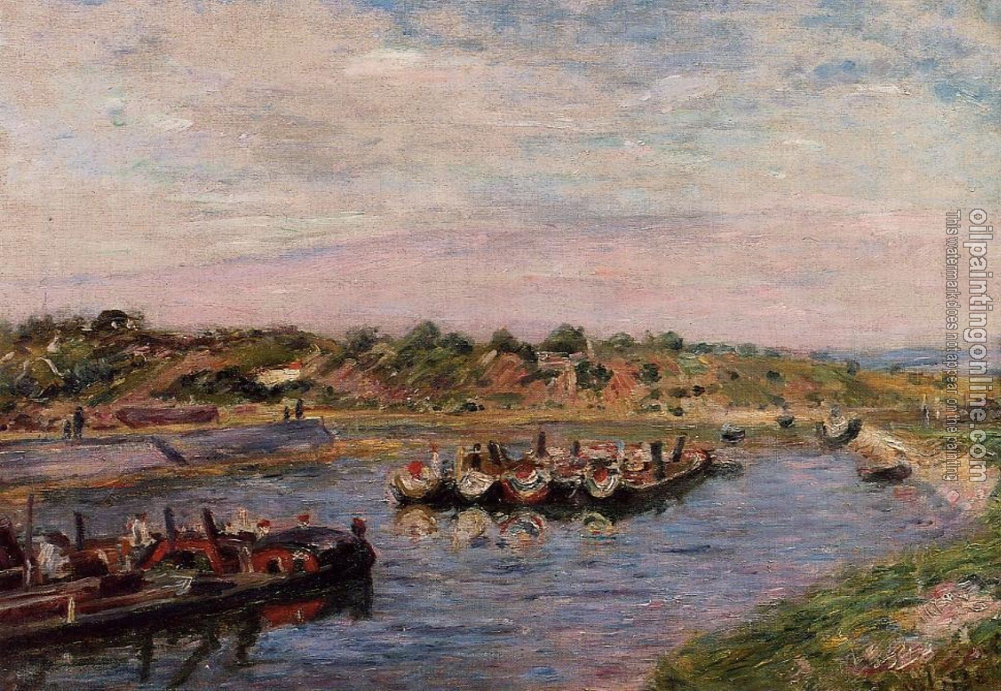 Sisley, Alfred - Idle Barges on the Loing Canal at Saint-Mammes